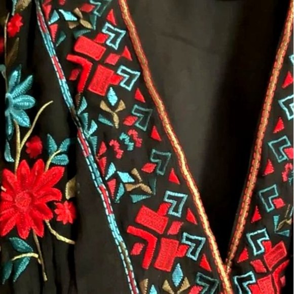 Anthropologie Not So Serious Embroidered Wrap Mini Dress - Picture 6 of 10